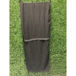 Black Sheer Scarf with Rhinestones